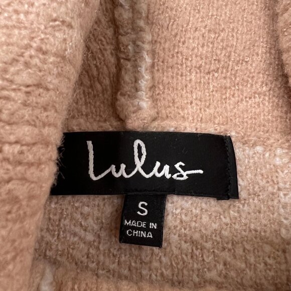 Lulus Small Pullover Sweater Pink Windowpane Turtleneck Stretch Side Slit Womens - Picture 4 of 8